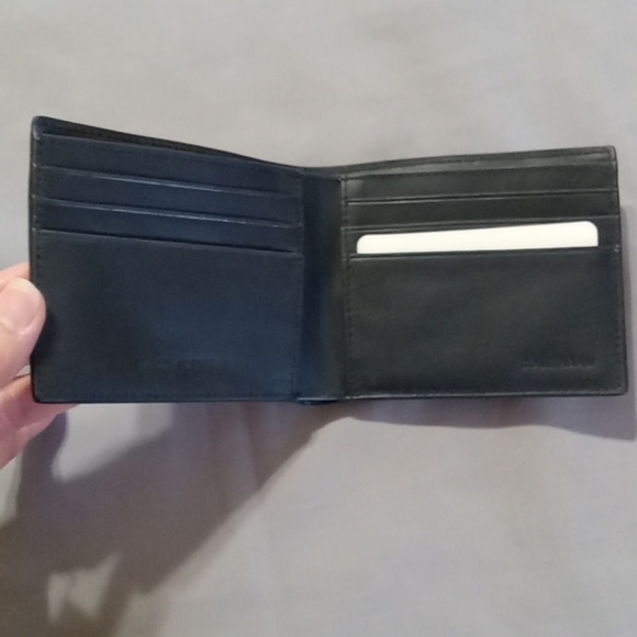 BLACK COLE HAAN Bi fold Mens Wallet Men Leather NEW Credit Card Money Holder - Picture 5 of 7